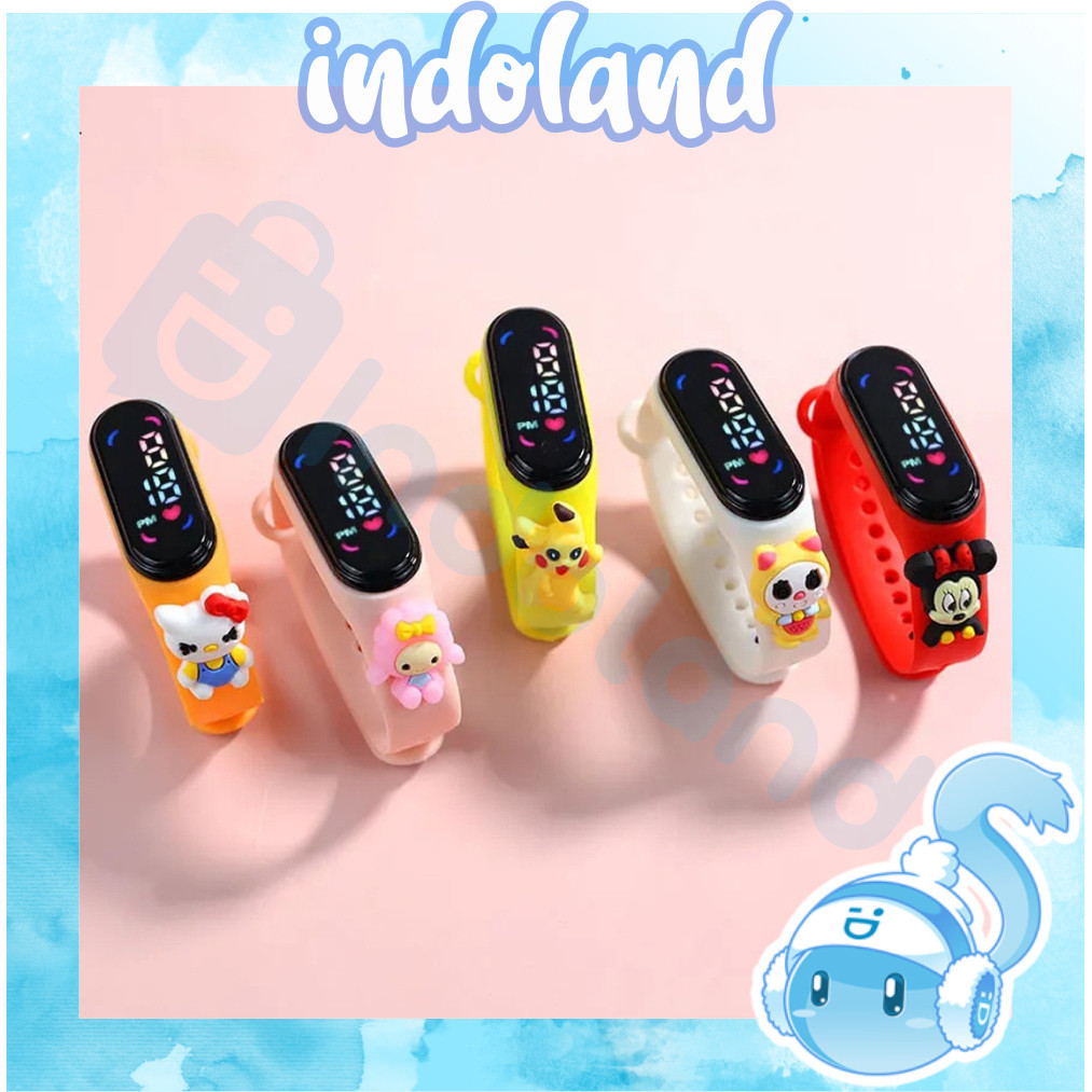 AWET TAHAN LAMA NEW // INDOLAND Jam Tangan Anak Digital Anti Air Motif Kartun LED Anak Laki-laki
