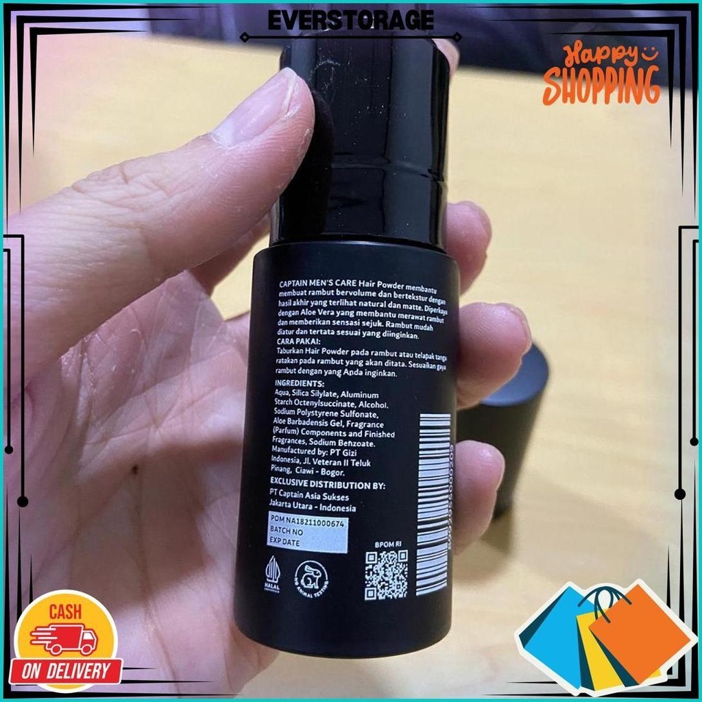 Captain Hair Powder Rambut Pria With Aloevera Bpom Hair Styling Powder Pria Spray Promo