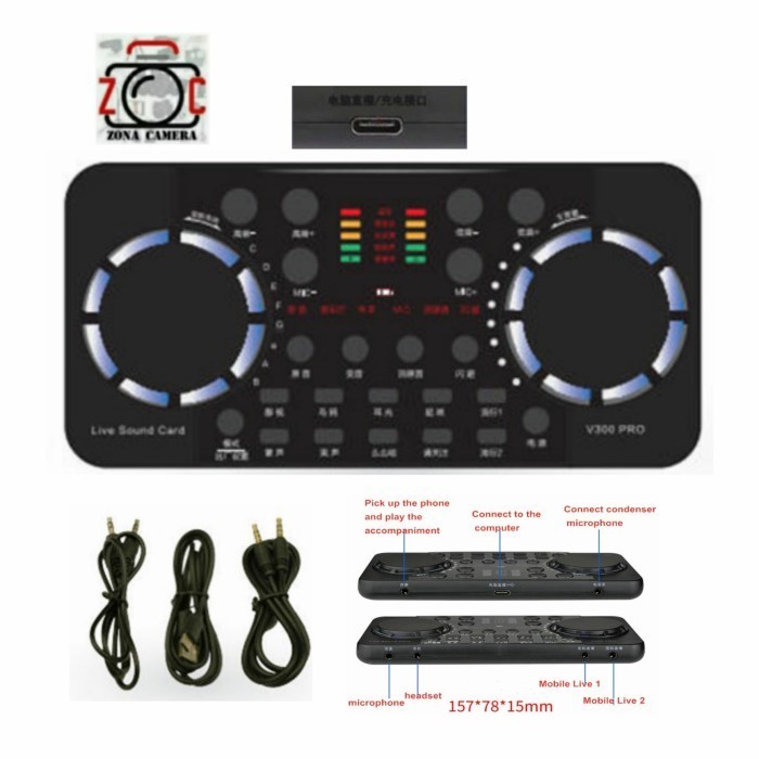 

Soundd V300 PRO Live Broascast Phone Microphone Audio USB