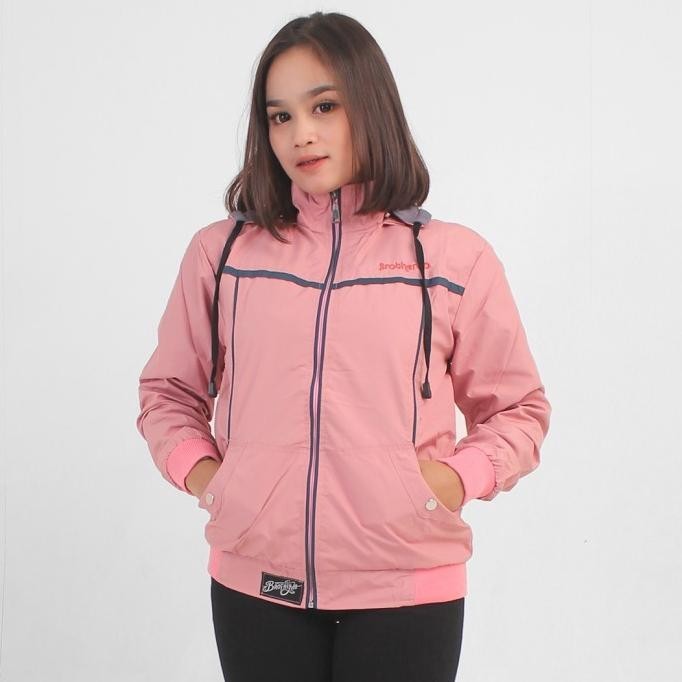 jaket wanita parasut taslan Hoodie brotherdo