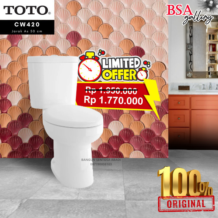 Kloset Duduk Toto Cw 420 J Lengkap Jet Shower + Tee Cw 420J Toilet