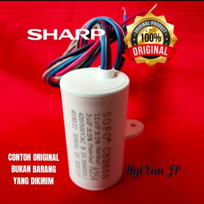 Kapasitor Mesin Cuci 11+3 Uf Sharp