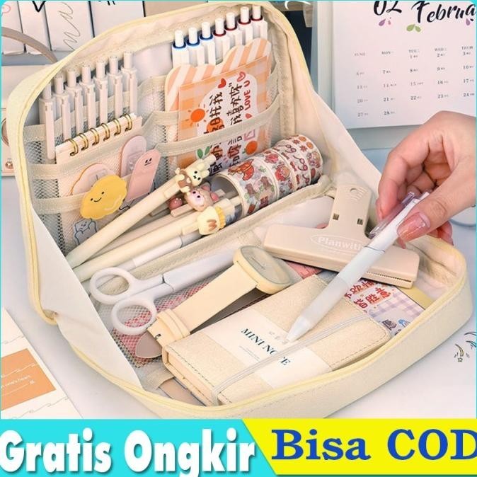 

Tempat Pensil Kapasitas Besar Pencil Case Dompet Alat Tulis Jumbo