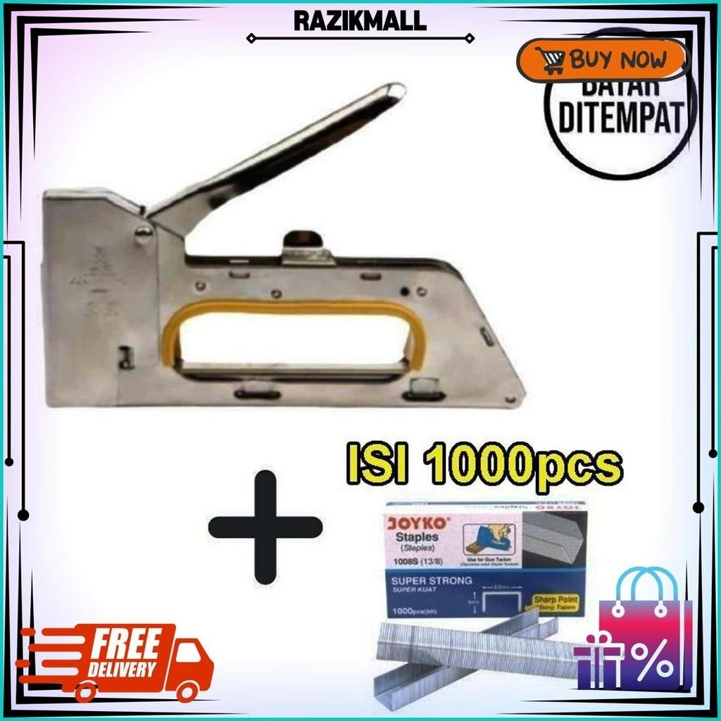 

Paket Staples Tembak Gun Tacker + Isi Atau Refil 13/8 Stapler Jok Staples | Stepler Tembak | Stepler Gun | Stapler Tembak | Stapler Gun Sale