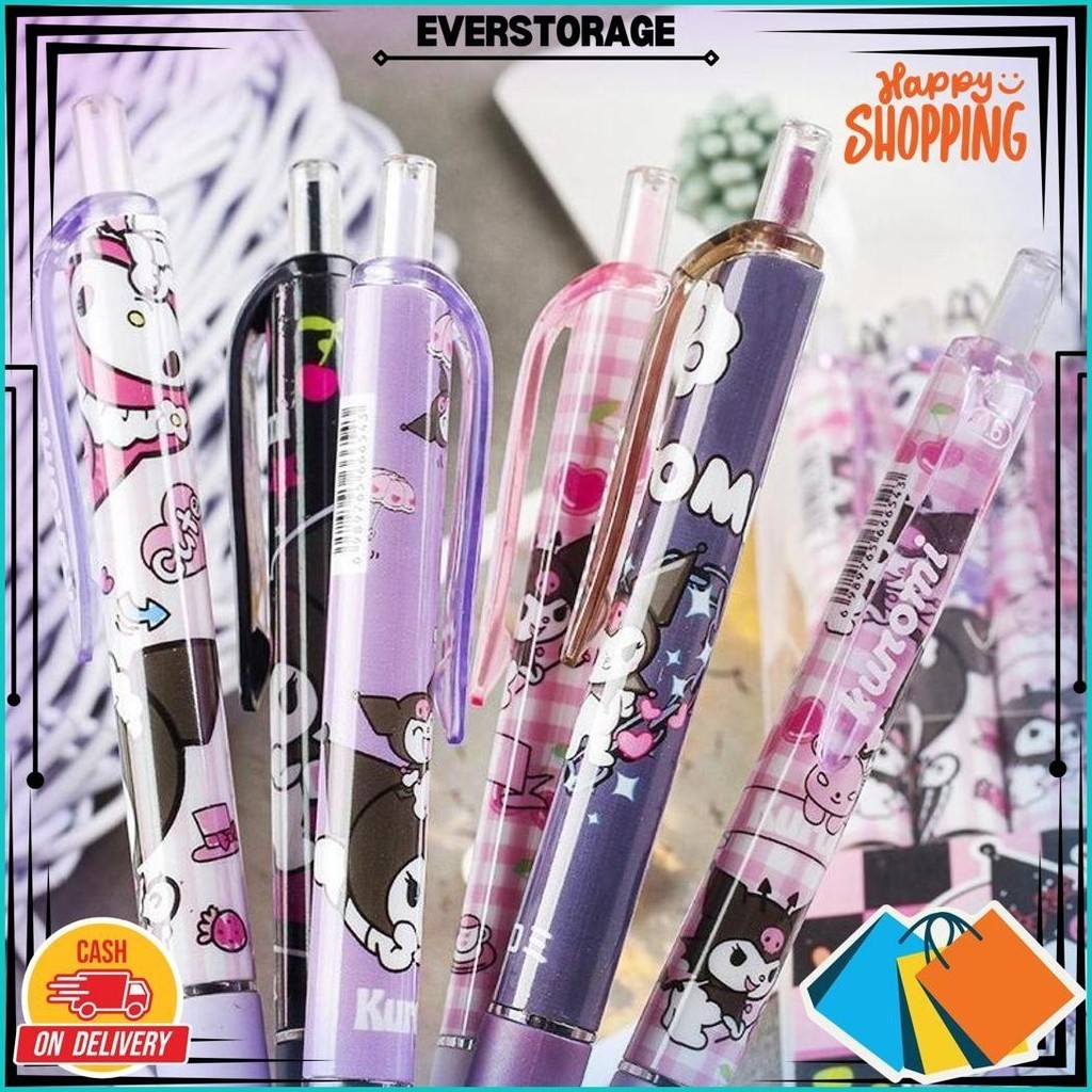 

6 Pcs/Set Kurom Pulpen Gel Mekanik 0.5Mm Tinta Hitam Kartun Pena Sekolah Kantor Pelajar Ballpoint Karakter Lucu Berbagai Macam Motif Alat Tulis Kado Hadiah Gift Anak Gratis Ongkir