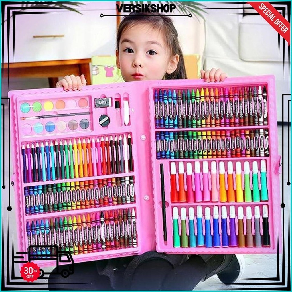 

Stationary Set Isi 86 Pcs Pensil Crayon Warna Cat Air / Perlengkapan Sekolah Menggambar Anak / Alat Warna Best Seller