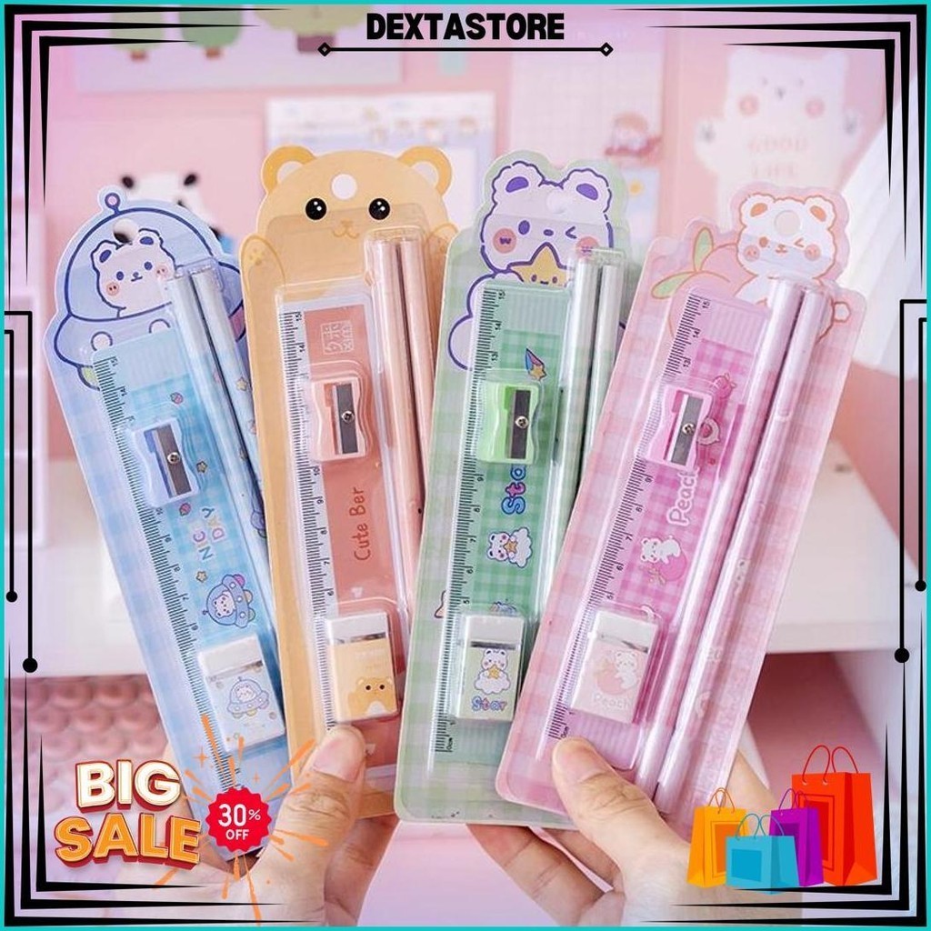 

Paket Alat Tulis 5 In 1 / Alat Tulis Set 5 In 1 / Stationery Set Cod