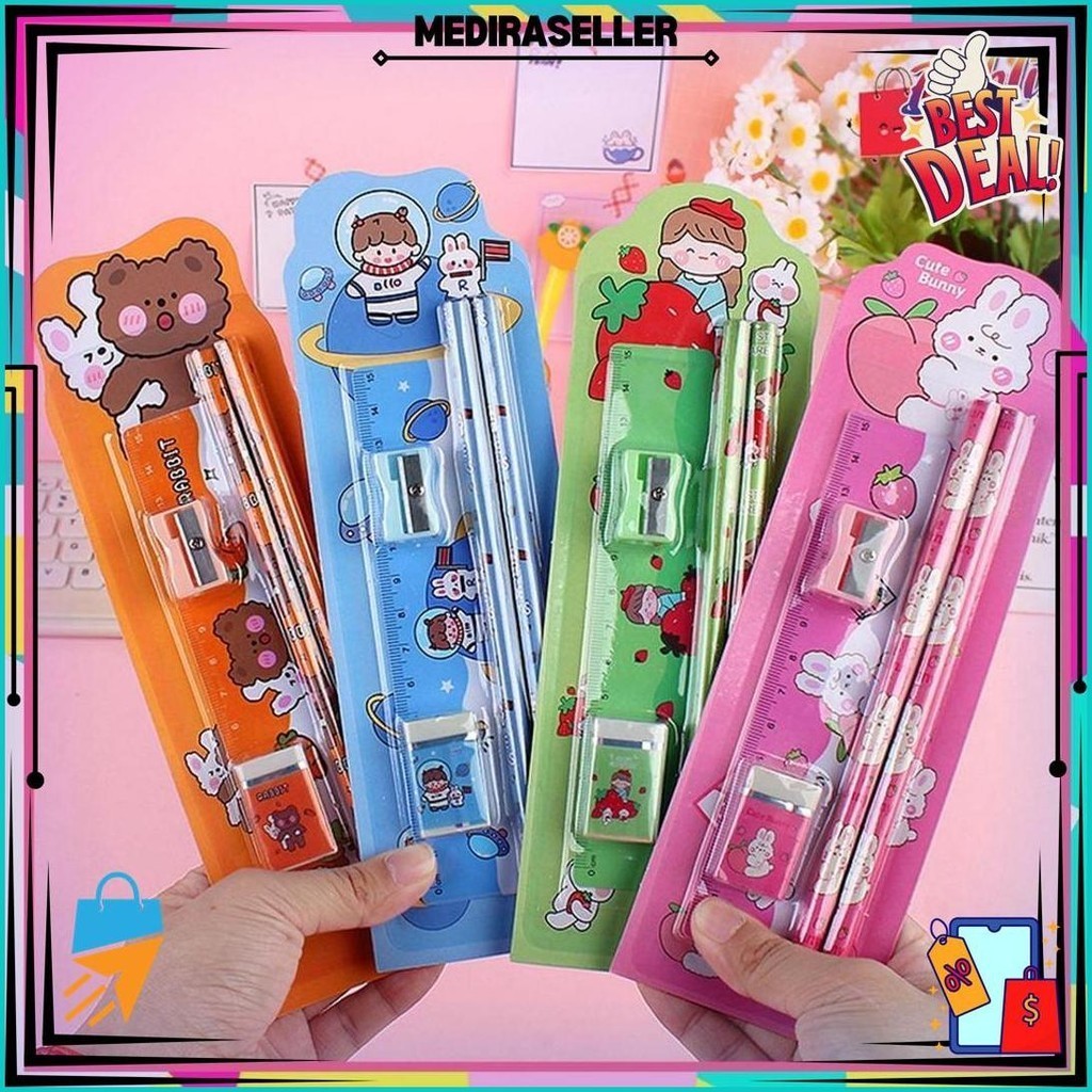 

Set Alat Tulis Sekolah Paket Alat Tulis 5 In 1 Mini Stationary Sale