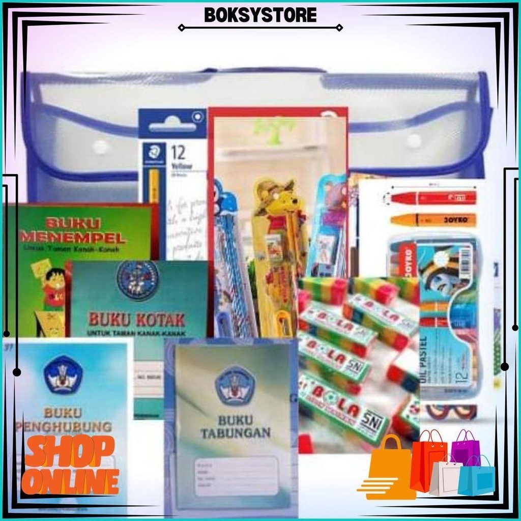 

Ori|Paket Atk Lengkap - Alat Tulis Sekolah|Tk-Paud-Ra-Kb-Tpa Cod