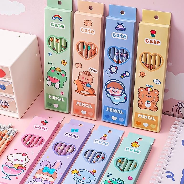 

Murmure.Id | 6Pcs / Set Pensil Tulis Motif + Penghapus / Pensil Set Lucu Gratis Ongkir