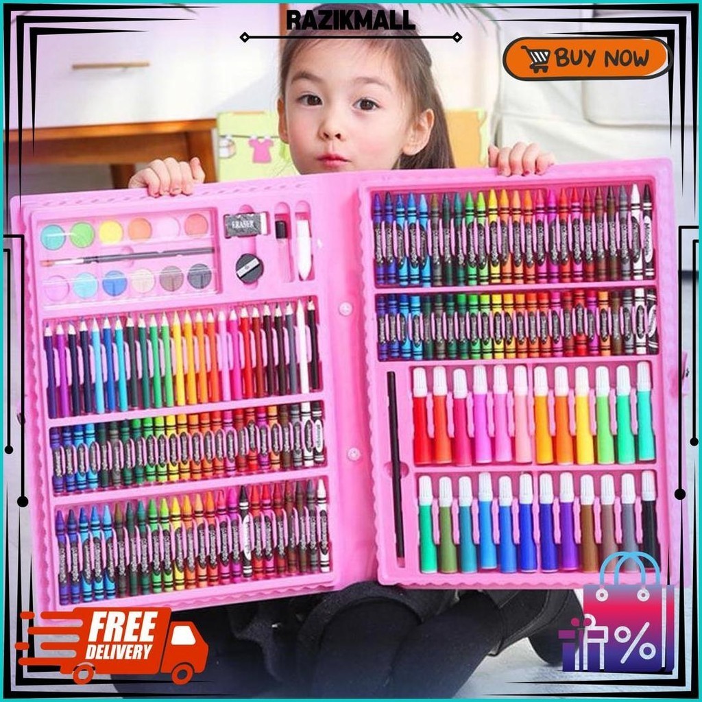 

Crayon Set Anak Isi 150Pcs Cat Air Mewarnai Set Menggambar Best Seller