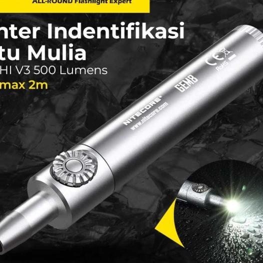 Nitecore Gem8 Senter Indentifikasi Batu Mulia Xp-L Hi V3 Sier