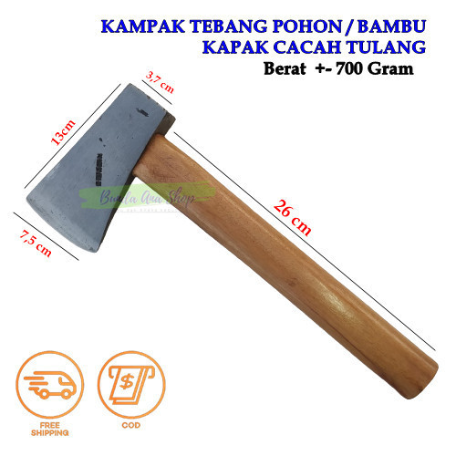 Kampak Baja Super , Kapak Tebang Bambu / Kayu , Kampak Cacah Tulang