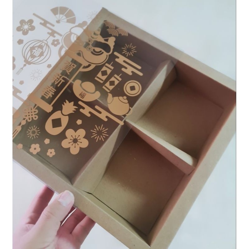 

5 pcs dus box brownies cupcake motif imlek coklat sekat 4 size 11 cm cake box kotak hampers packaging