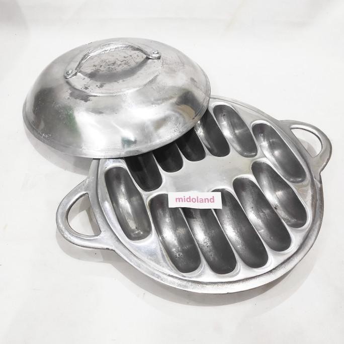 Loyang Wajan Cetakan Kue Pukis Pancong 12 Lubang Bulat Dan Tutup