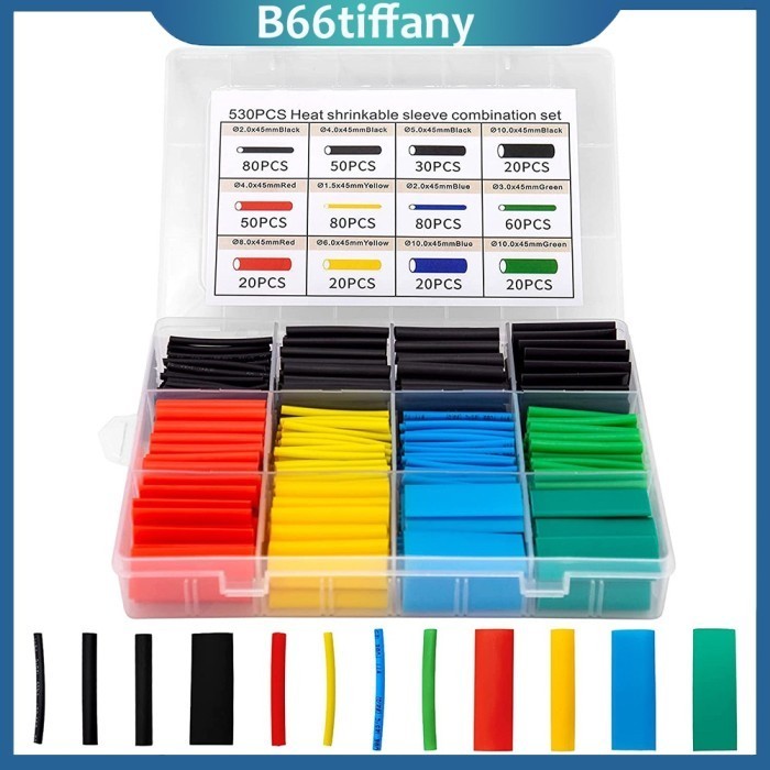 

164/530/580/750/800/850Pcs Heat Shrink Tube Selang Bakar Kabel Isolasi
