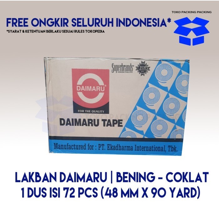 

Lakban Daimaru 48Mm X 90 Yard Bening/Cokelat Khusus- Jtr/Sicepat Cargo