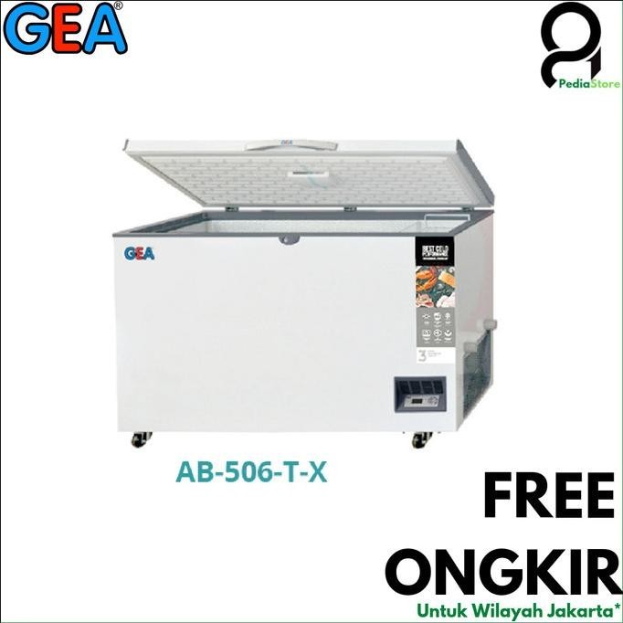 [Promo] Gea Chest Freezer Ab-506-R Cooler Box / Freezer Box 420 Liter Ab506Tx