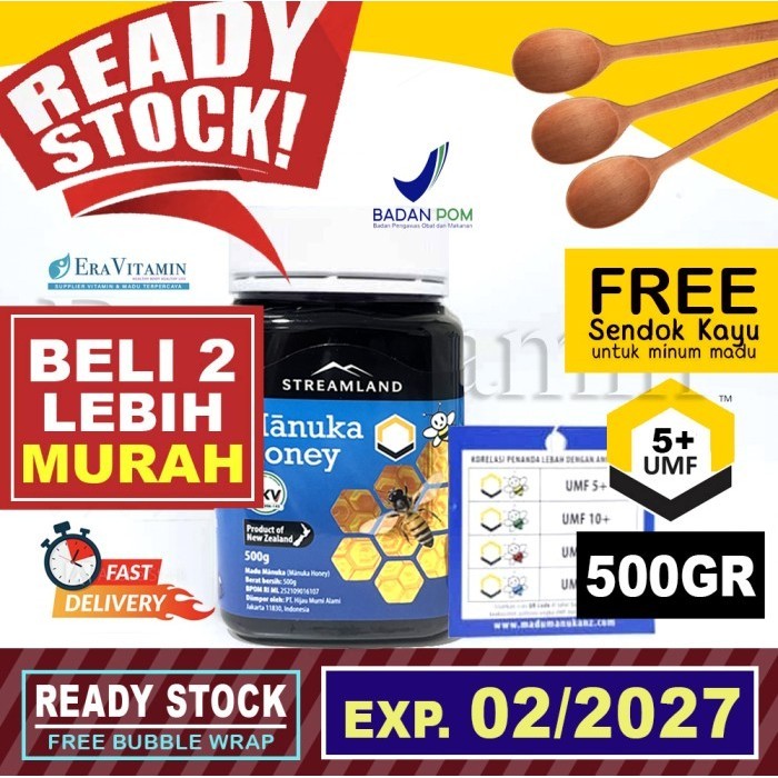 

Ready 500gr Streamland Madu Manuka UMF 5+ Honey Original New Zealand