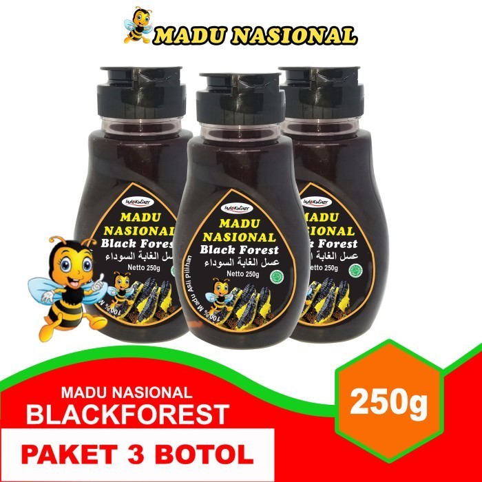 

Ready Madu Nasional Black Forest 250gr + Propolis Polen Royal Jelly 3 Botol