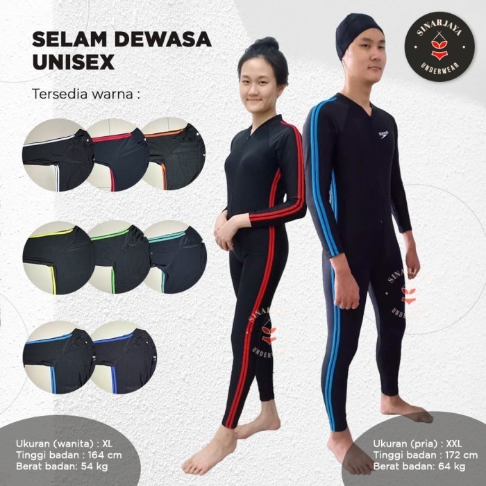 Baju Renang Selam Dewasa Unisex - Merk Z3000S (Uk. M-Xxl)