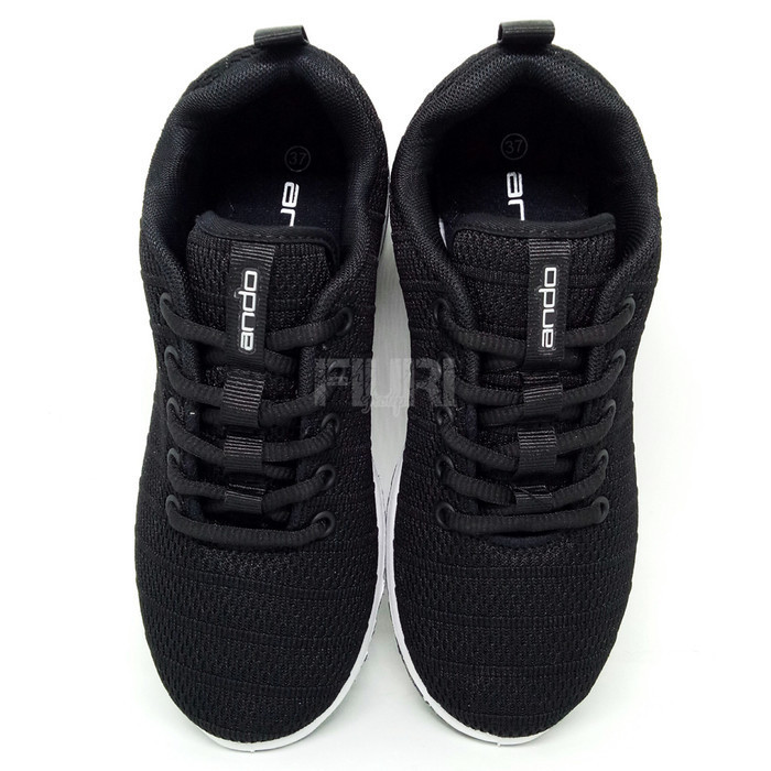 Ando Rebecca 33-40 Hitam Putih Sepatu Sekolah Sd Smp Sma Wanita