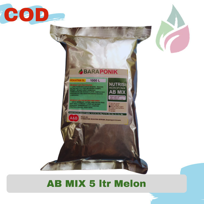Ab Mix Nutrisi Hidroponik Buah Melon Pekatan 5 Ltr Baraponik