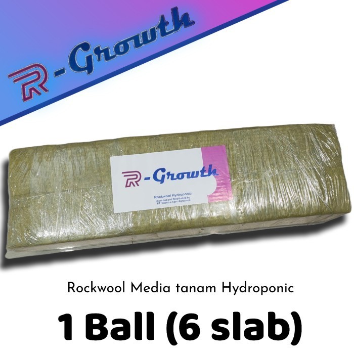 R-Growth "Rockwool Hidroponik" 1 Ball (6 Slab)