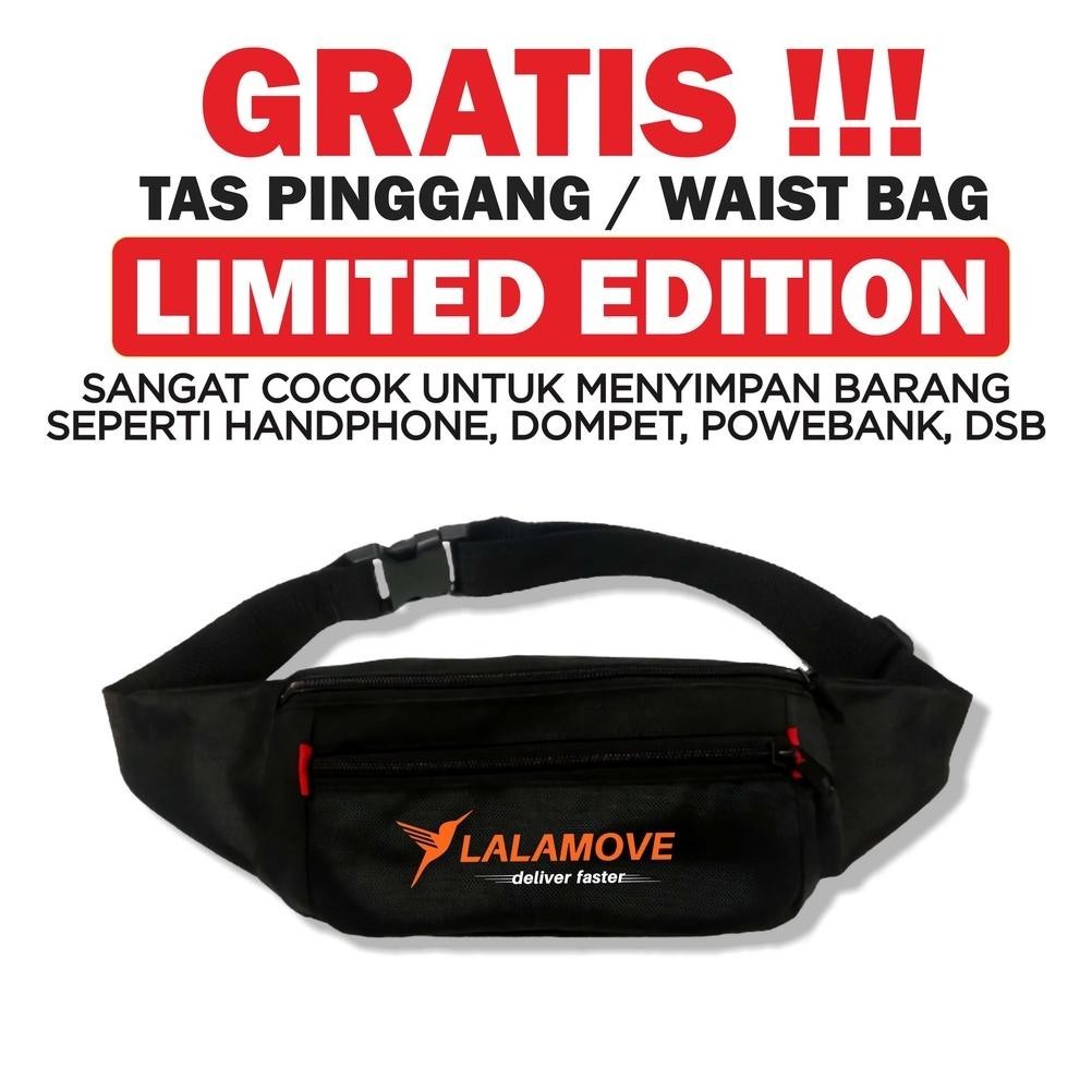 Rompi Lalamove Murah Bahan Anti Air Gratis Tas Pinggang Pria Waist Bag Waterproof Best Seller