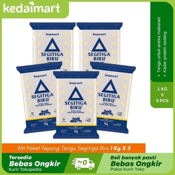 

KM Paket Tepung Terigu Segitiga Biru 1 Kg X 5