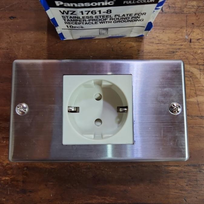 Stop Kontak Panasonic Stainless Wz 1761-8. Tipe Baru Wn 7601K