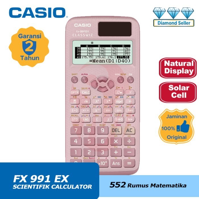 

Ready Kalkulator Casio FX 991 EX Pink