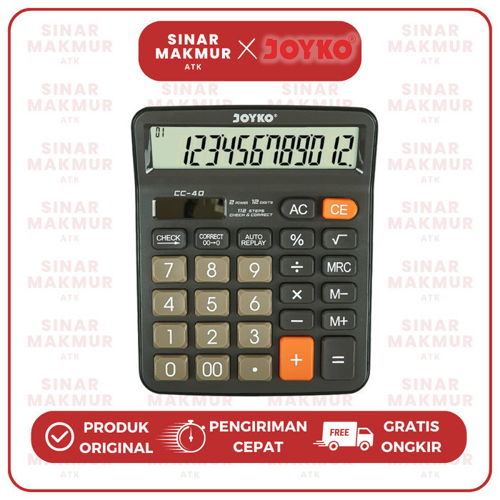 

Ready Calculator Kalkulator Joyko 12 digit CC-40/Check Correct (PCS)