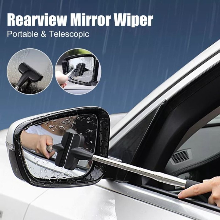 Tongkat Wiper Spion / Alat Pembersih Kaca Spion Mobil Anti Air Kabut