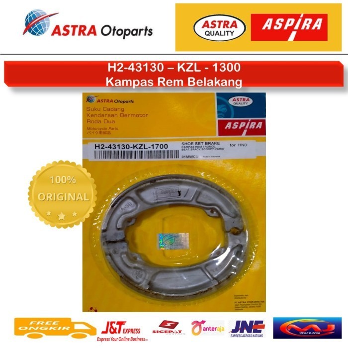 Kampas Rem Belakang Motor Honda Beat Original / Asli Aspira Astra