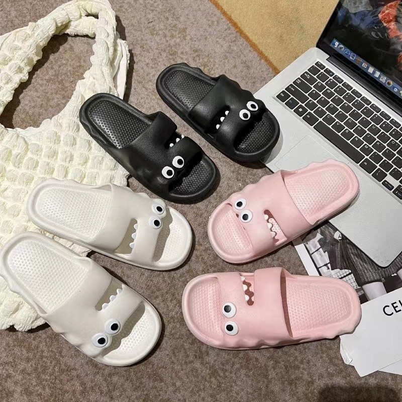 OST Sandal Selop Unisex Cute Crocodile 6849 Sendal Rumahan Cewek Cowok Motif Buaya Bahan Karet Tebal