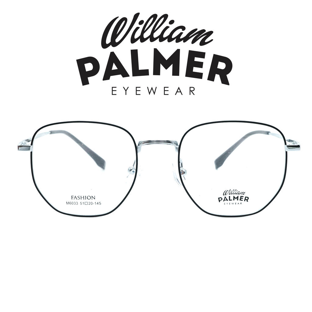 William Palmer Kacamata Pria Wanita Metal 6033 C4 Black Silver