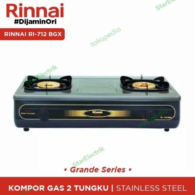 [Baru] Kompor Rinnai Ri 712 Bgx 2 Tungku Tornado Flame / Rinnai Kompor Gas
