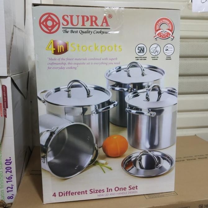 [Ready Stock] Panci Stock Pot Set 4In1 Supra