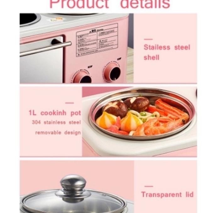 [New] Alat / Mesin Masak 3 In 1 ( Panggang/Oven, Goreng Dan Rebus )