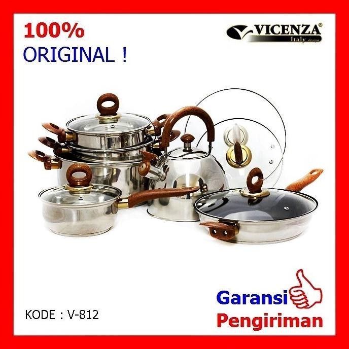 [Ready Stock] Promo Panci Vicenza Panci Set Vicenza Plus Teko V 812 ( 5 Set Panci