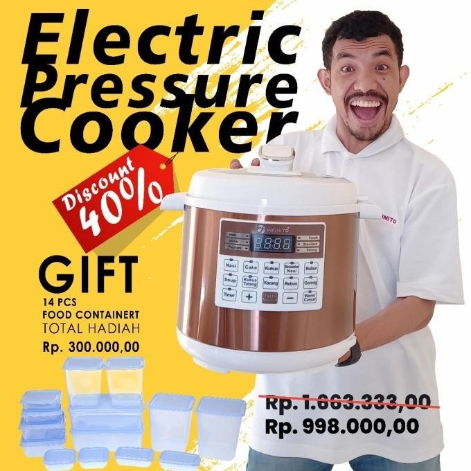 [Promo] Infinito Electric Pressure Cooker Presto Listrik 6 Liter Low Watt 550W