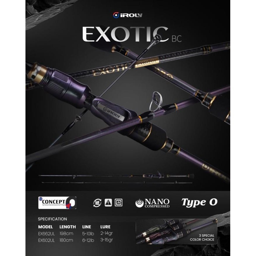 Rod BC / BAITCASTING IROLY EXOTIC TYPE O ULTRALIGHT Premium