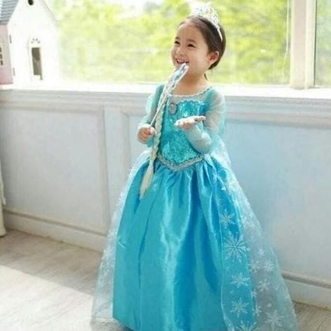 Baju Dress Frozen Elsa Gaun Pesta Rok Anak Baju Kostum Anak Frozen 2