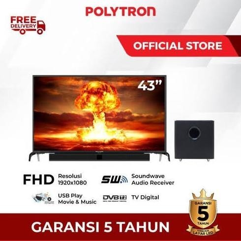 [Ready] Pld 43Bv1558 Led 43 Inch Digital Soundbar Polytron 43Bv1558