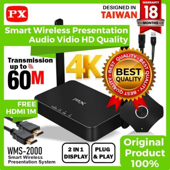 [Garansi] Hdmi Wireless 60M Video Transmitter Receiver 1080P Px Wms-2000 4K2K