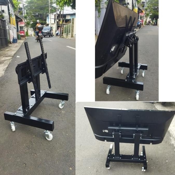[Ready Stock] Stand Tv Roda Panggung Bracket Tv Floor Stand 32 - 65 Inch