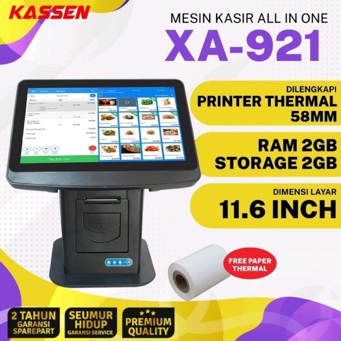 [Ready Stock] Kassen Xa-921 Mesin Kasir All In One Touchscreen Kassen Xa-921