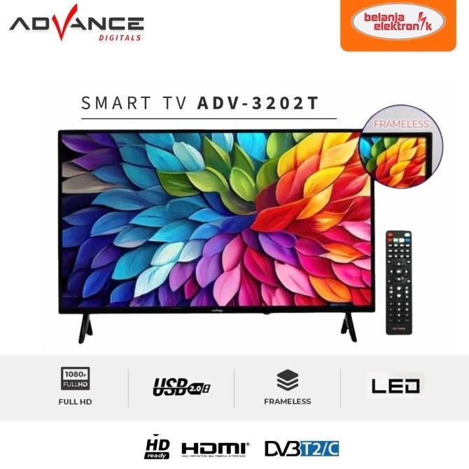 [Best Quality] Advance Smart Tv Digital Adv-3202 T 32 Inch Televisi Led Hd Panel Lg Frameless