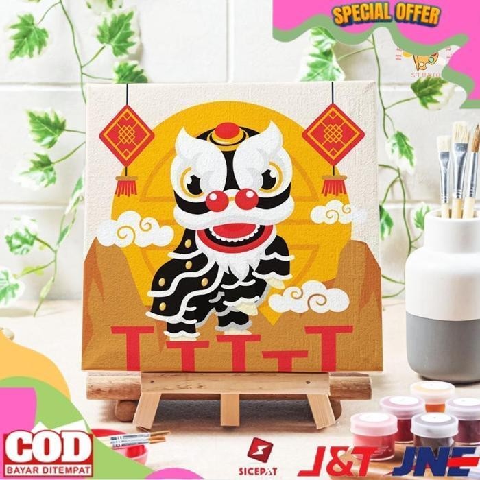 

RAMADHAN SALE PAINT BY NUMBER LUKISAN IMLEK BARONGSAI CANVAS 20X20 CM / PAINTING KIT / SET MELUKIS